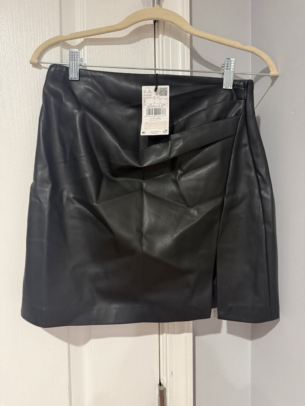 NWT Black Faux Leather Skirt From Mango Size Small Grunge Punk Biker Skater